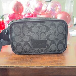 Coach Black Signature Belt Bag/crossover